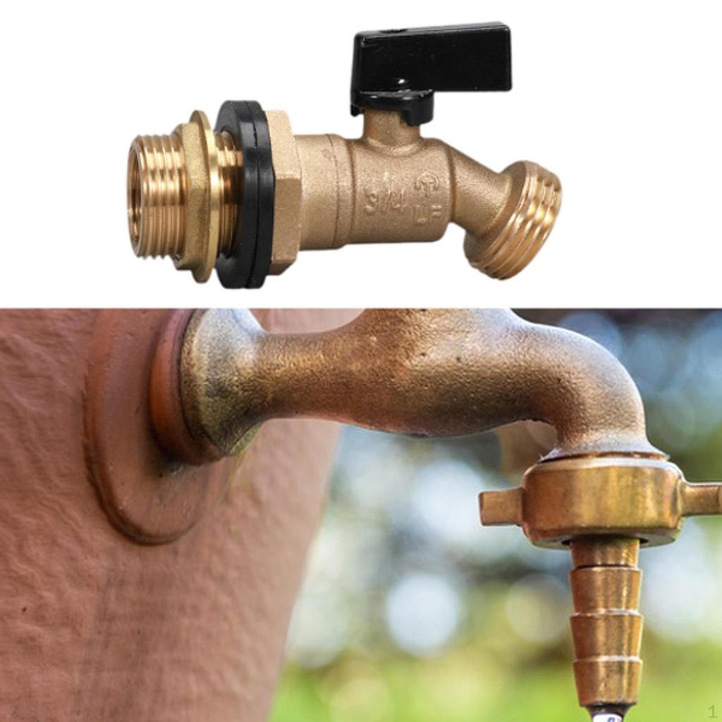 IBC Tote Fittings Messing Schlauch Ventil Wasserhahn 3/4'', Anschluss Auslaufsicher für Haushalt Industrie