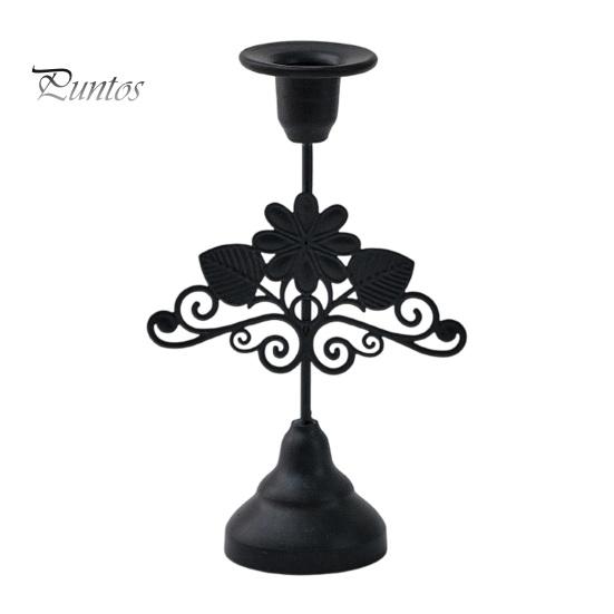 Classic Retro Candle Decor Vintage Metal Holder, Romantic Candlestick Dinner Table Centerpiece, Rustic Pillar Holder Aged Texture for Wedding
