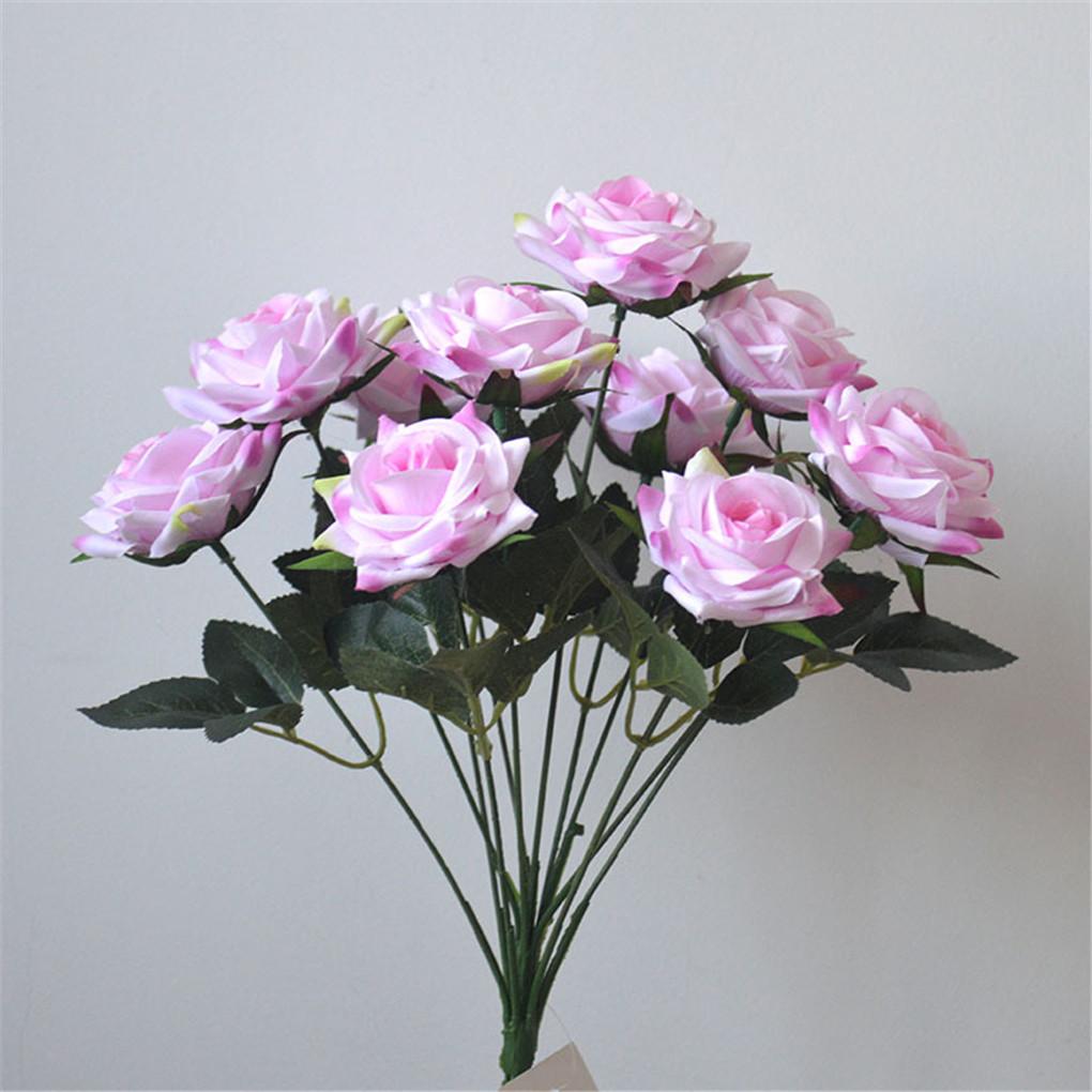 12 head Artificial Rose Bouquet Simulation Flower Wedding Party Decor Rose
