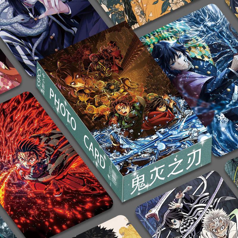 55 Pcs Demon Slayer 3-Inch Lomo Cards, High-Quality Anime Peripheral Mini Cards, Perfect Gift for Anime Fans