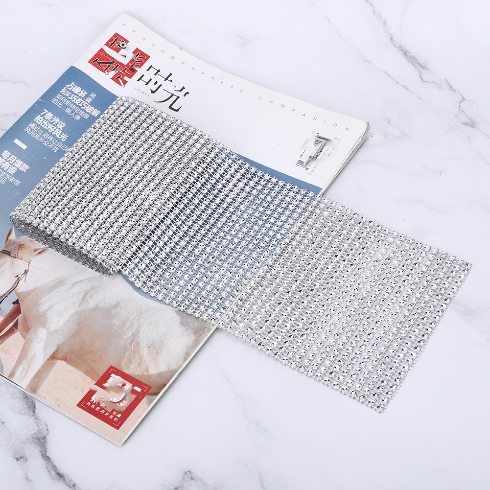 24 Rows Plastic Rhinestone Mesh Ribbon Sewing Trim Garment Accessories Decoration