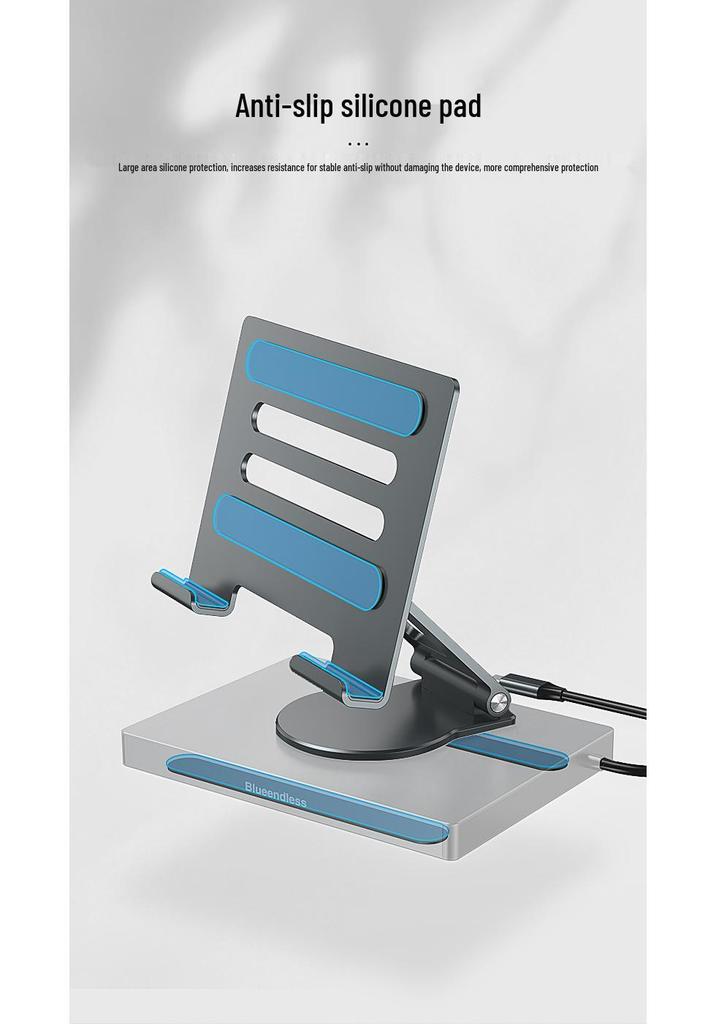 4K60Hz USB-C Docking Station with Gigabit Ethernet, USB 3.2 Converter, and Rotating Stand for Phones and Tablets