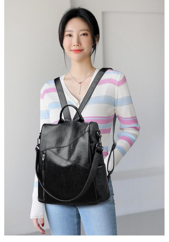 Versatile Sheepskin-Texture Women's Backpack—2026 Style, Anti-theft, Large Capacity for Travel & School