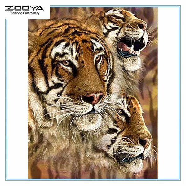 

ZOOYA DIY 3D Алмазная вышивка Тигр Крест Стежок Домашний декор