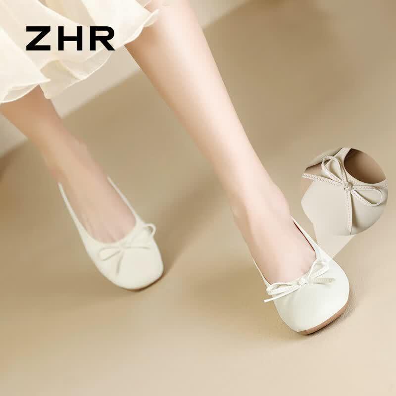 ZHR Women's French Style Flat Slip-On Shoes BK105