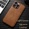 Luxury High-end Leather Case for iPhone 13 Pro Max 14 Plus 15 16 Pro 17 Air 12 11 XS XR X 7 8 Len Protection Mobile Phone Cover