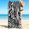 1Pc Abstract Zebra Beach Towel, Quick Dry, Multi-Use for Beach Pool Gym Yoga Home Travel, Christmas, Halloween, Xmas Gift S929605