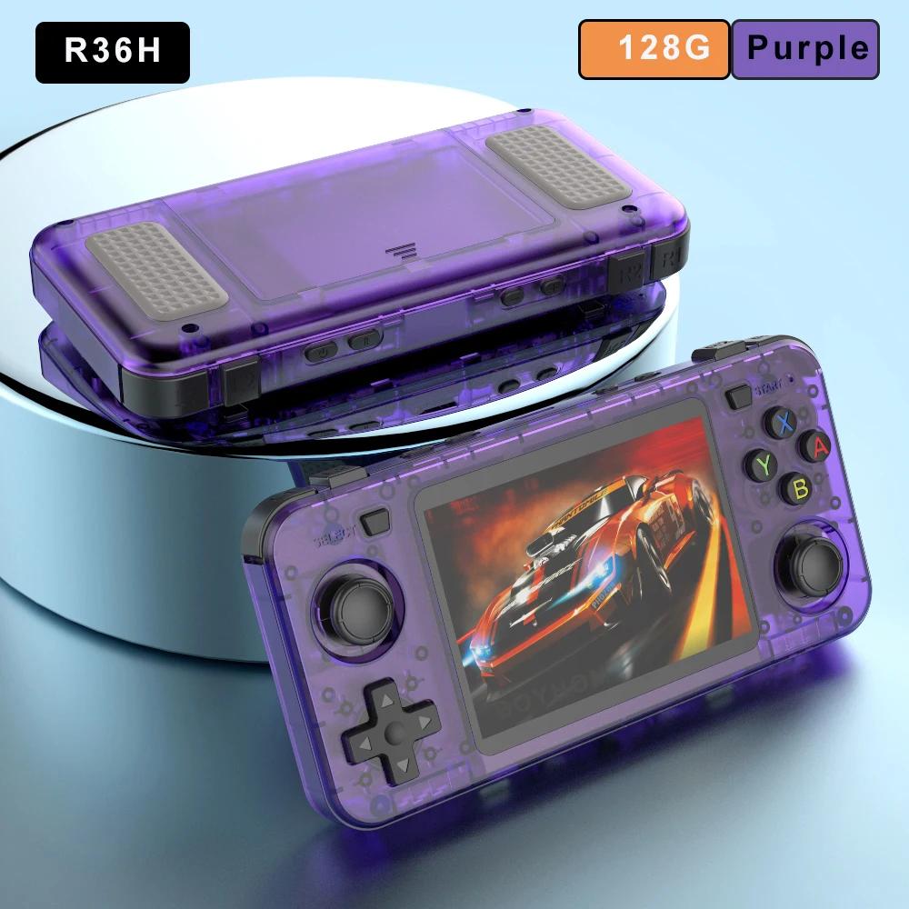 BOYHOM Ny R36H Håndholdt Spillkonsoll 3,5-tommers IPS-skjerm Linux RK3326 Retro Videospillspiller 3000 mAh 64G 10000+ Klassisk Spill