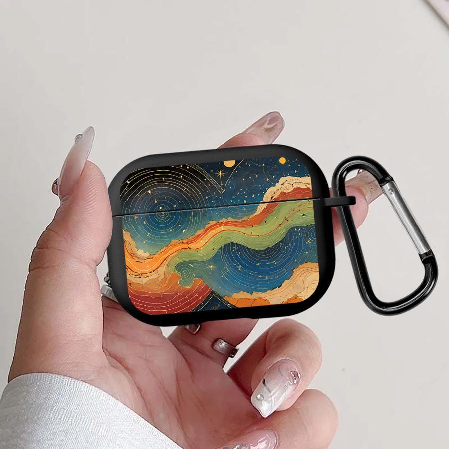 

Чехол для наушников Чехол-крышка Для Airpods 2 Pro2 3 4 1 Pro Pro3 Оранжевый Синий Абстрактный Вихрь Airpods Pro 3
