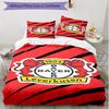 3pcs Duvet Cover Set (1*Duvet Cover + 2*Pillowcase, Without Core), Bayer 04 Leverkusen Print Soft All‑Season Bedding Set, Home Bedroom Decor Gift