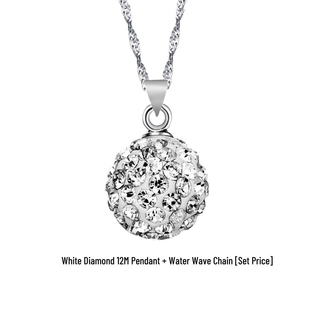 Naszyjnik Shamballa w stylu koreańskim w stylu retro z posrebrzanych kryształów z kolorową diamentową kulką