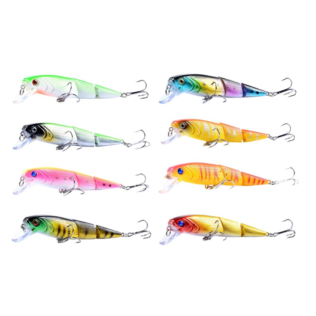 3 Segment Artificial Hard Bait Multi Jointed Swimbaits Swimming Lures with Treble Hook Freshwater Saltwater Swimbait