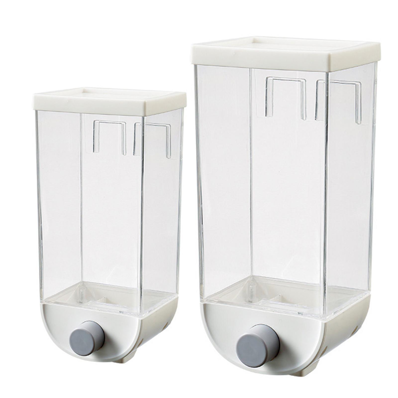 

Kitchen Food Storage Easy Press Container Cereal Dispenser Wall Mounted 2PC