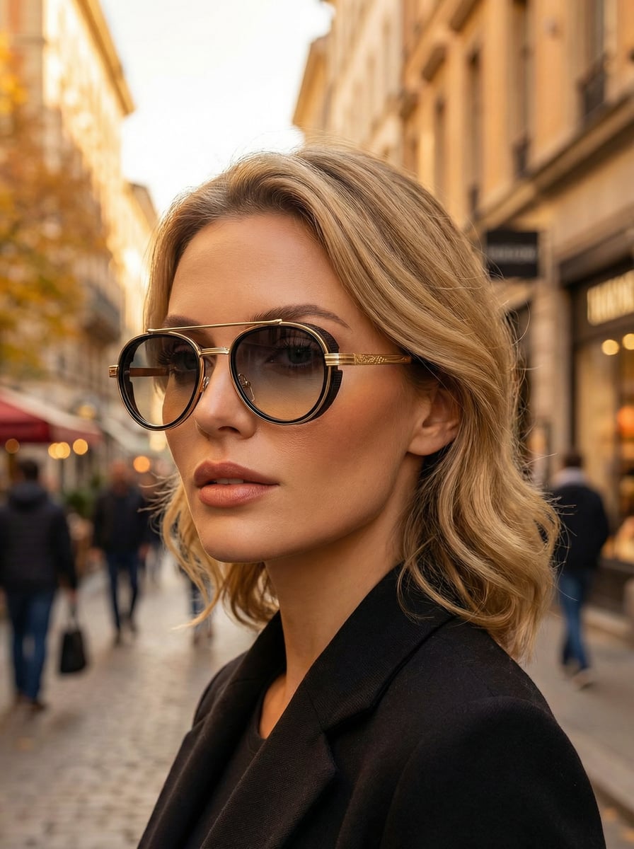

Metal double-beam full-frame pilot glasses with an elegant, sexy, and fashionable design, suitable for daily commuting, outfit p коричневый