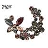 Women Brooch Pin Vintage Flower Pin, Floral Wreath Lapel with Colorful Rhinestones, Jewelry Accessory for Clothing Dress Coat Bags Scarves