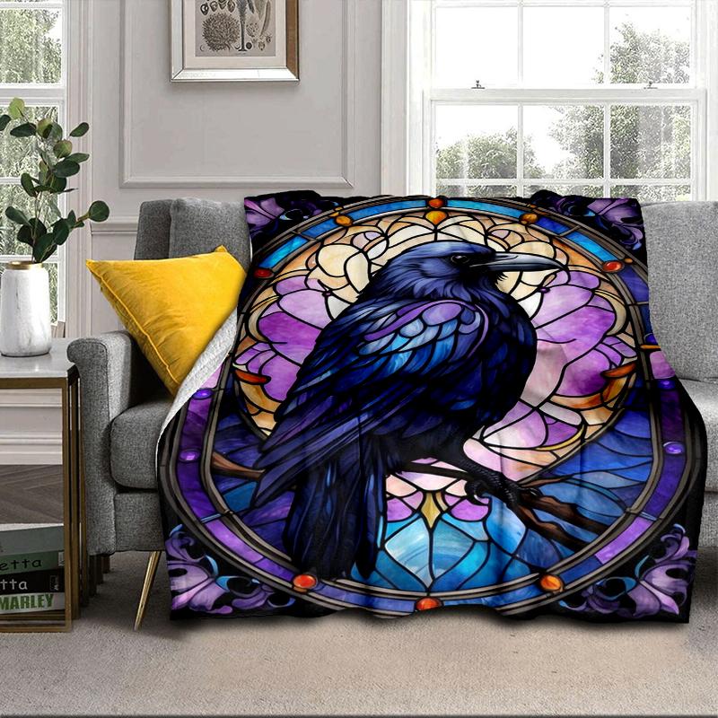 Eerie Raven Skull Artwork Blanket Flannel Blanket Throw Blanket Sofa Cover Blanket Soft Premium Blanket Picnic Blanket Tv Blanket Gifts