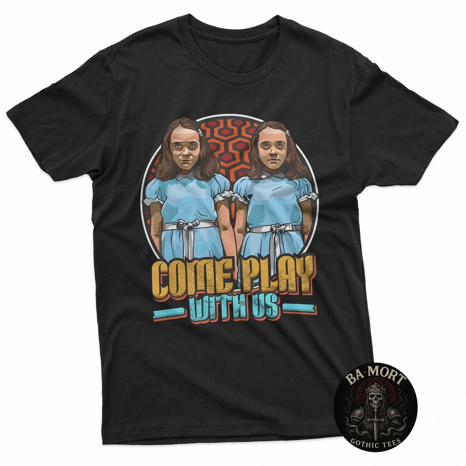 

Horror Movie Twin Girls Come Play 100% Cotton T-shirt Mens Tees Top L