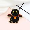 Lovely Angel Devil Cats Brooch White and Black Cartoon Cute Kitten with Wings Enamel Pin Bag Shirt Badge for Friends Couple Gift