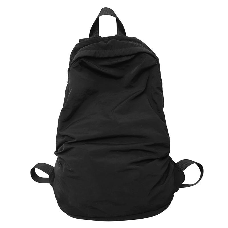 Рюкзак большой емкости для пар, женский однотонный рюкзак, мужской уличный водоотталкивающий легкий студенческий нейлоновый школьный рюкзак чёрный