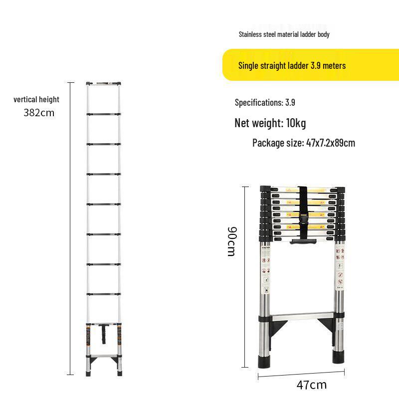 Stainless Steel Telescopic Aluminum Alloy Folding Step Ladder