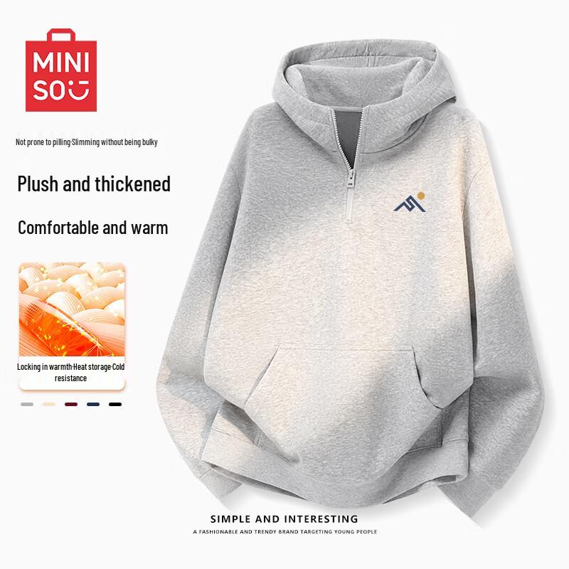 

MINISO Unisex Half-Zip Hooded Sweatshirt M