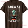Mugshot Alien Area 51 Escapee Funny Mug Shot Ufo T Shirt Vintage Breathable Casual Slightly Designer Clothes Graphic