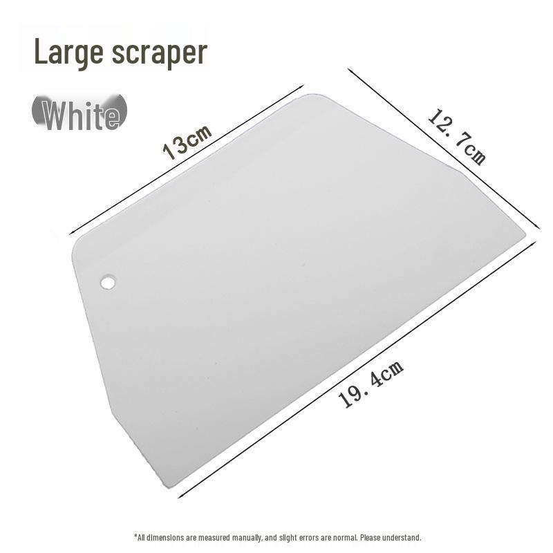 White Trapezoidal Plastic Scraper Spatula, Large Rice Noodle Roll & Baking Utensil, Value Pack