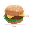 3x Dog Hamburger Chews Squeaky Squeaker Rubber Puppy Chewing