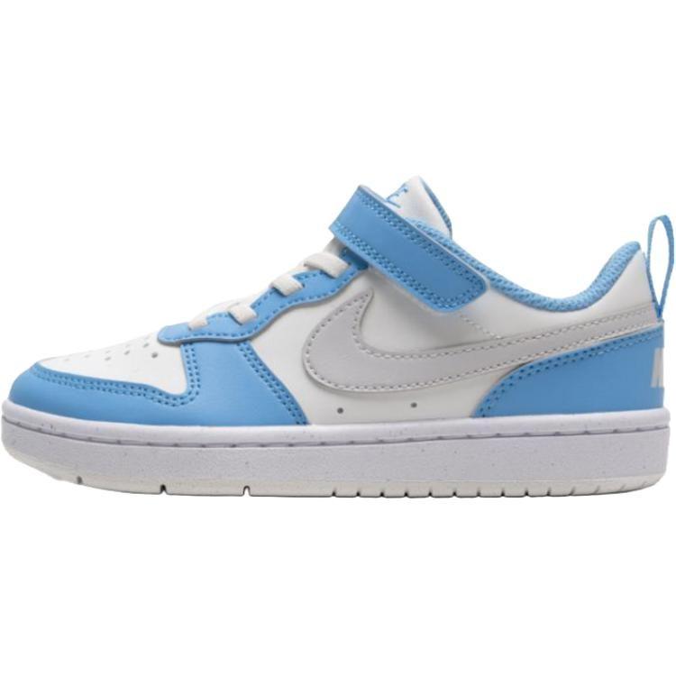 Nike Court Borough Synthetic Leather Low top Kids' Skateboarding Shoes Blue Gray Children Aged 3 7 Years Old DV5457-128