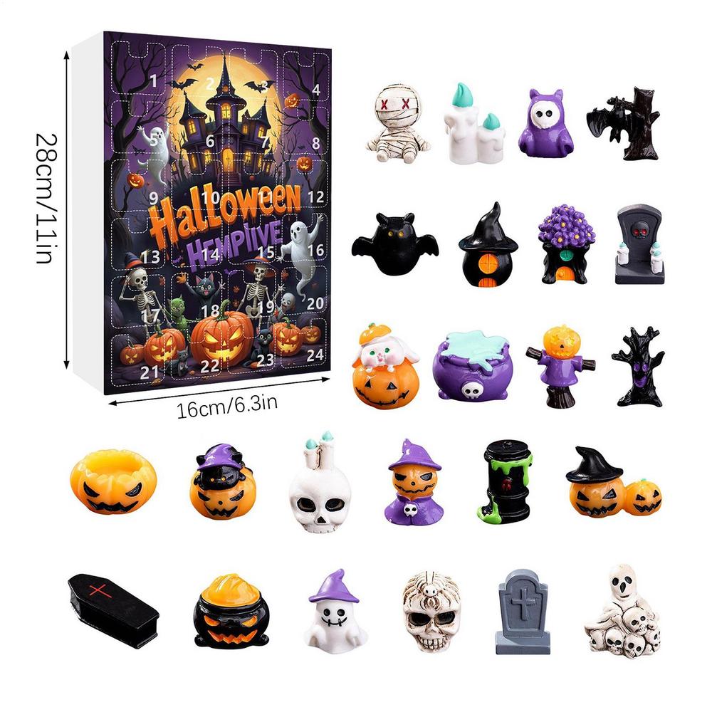 

Horror Figurine Countdown Calendar Resin Creepy Sculptures Desktop Ornament 24-day Countdown Calendar Resin Figurines For Shelf one size