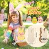 24pcs/set Unfinished Easter Rabbit Craft DIY Color Blank Bunny Wood Slices  Easter Party Crafts
