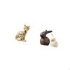 Porcelain Cat Bunny Animal Sculpture Decorative Figurine Art Craft Ornament for Fireplace TV Stand