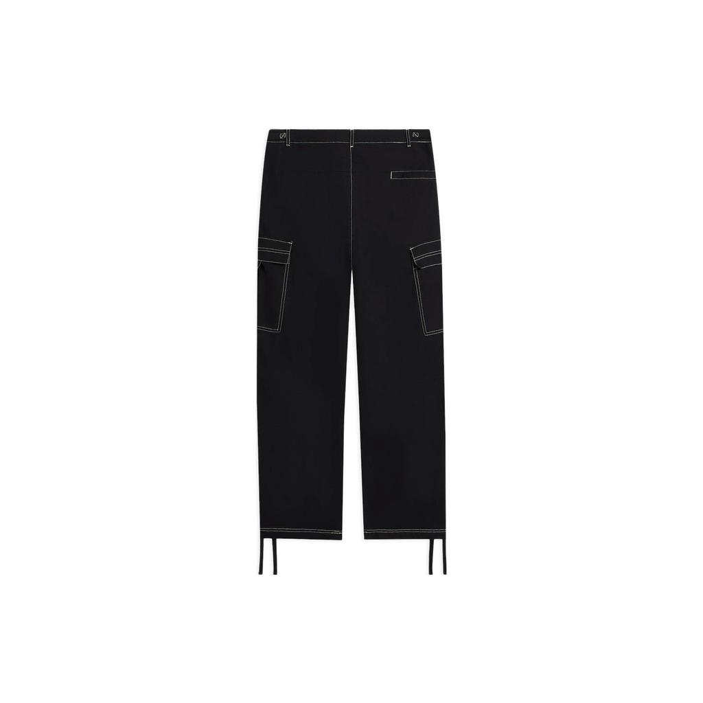 Li Ning X Steven Harrington Collaboration Steven Harrington Series Large Pocket Button Straight Leg Casual Pants Men Pants Black AKXSB73-1