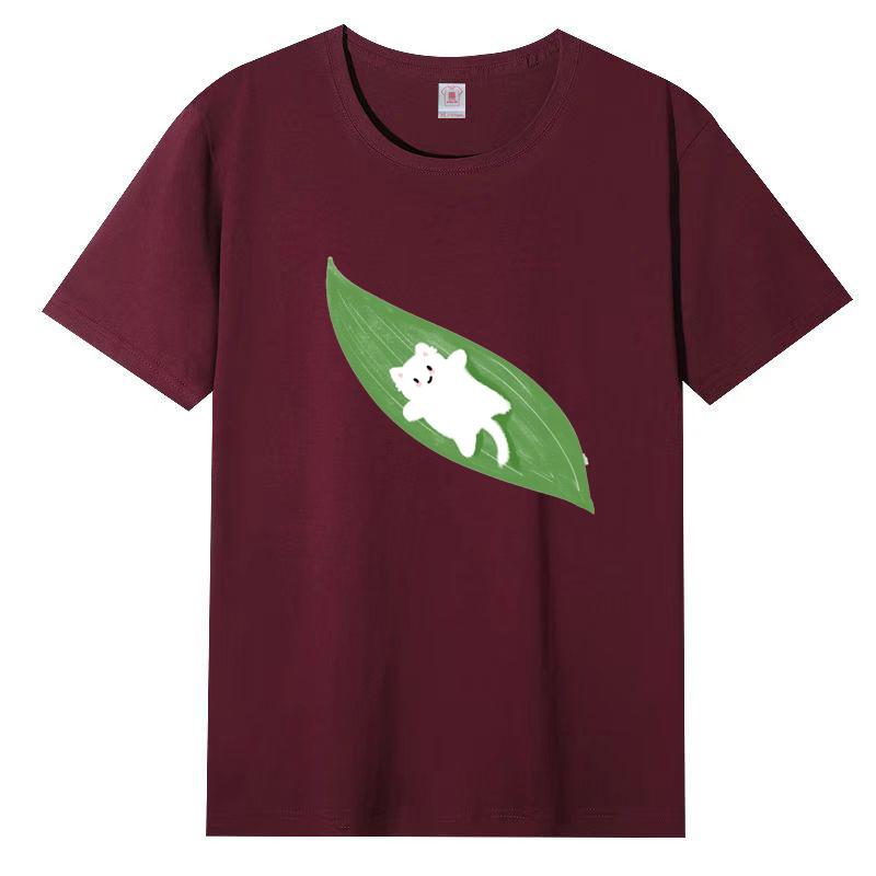 Damen Sommer Beliebtes Kurzarm-T-Shirt Baumwolle Atmungsaktiv Lockeres Oberteil Bedrucktes T-Shirt Lässig
