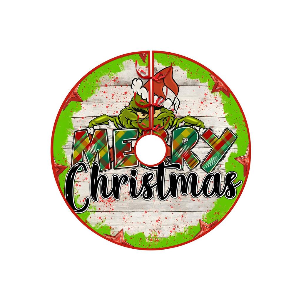 Christmas Tree Skirt Creative Exquisite Printing Santa Clauss Tree Bottom Decoration Christmas Supplies Ornaments