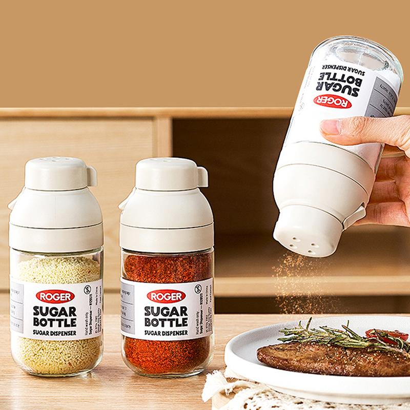 250Ml Quantitative Seasoning Shaker Multi - Function Salt/Sugar Dispenser Dust - Proof Kitchen Spice Jar Multi - Opening one size