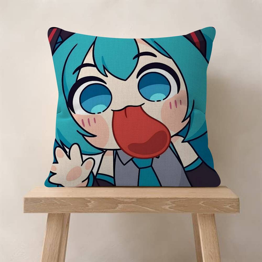 Music H-Hatsune Girl M-Mikues Cushion Cover Car Throw Pillow Case For Sofa Car Christmas Gift