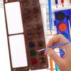 ABUL-For Acrylics And Gouache Compatible Wooden Watercolor Palette Box With Lid Pigment Case Airtight Travel Paint Mixing Tray