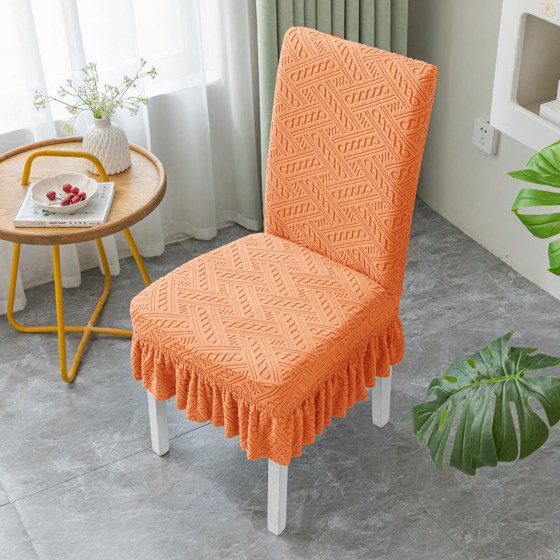 Dining Table Chair Cover Cushion Chair Cover Integrated Jacquard Thickened Elastic Cover Stool Chair Home Hotel
