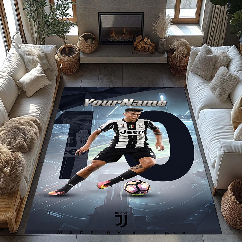 Juventus Customize Your Name Area Rug Suitable for Study Room Playrooms Bedrooms Hallway Antislip Carpet Decorate Offices Wedding Party Gift