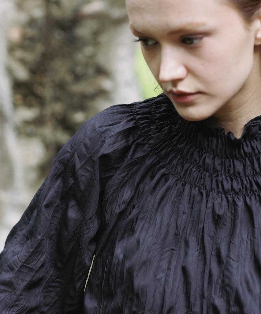 TINABLOSSOM Bum Black Blouse