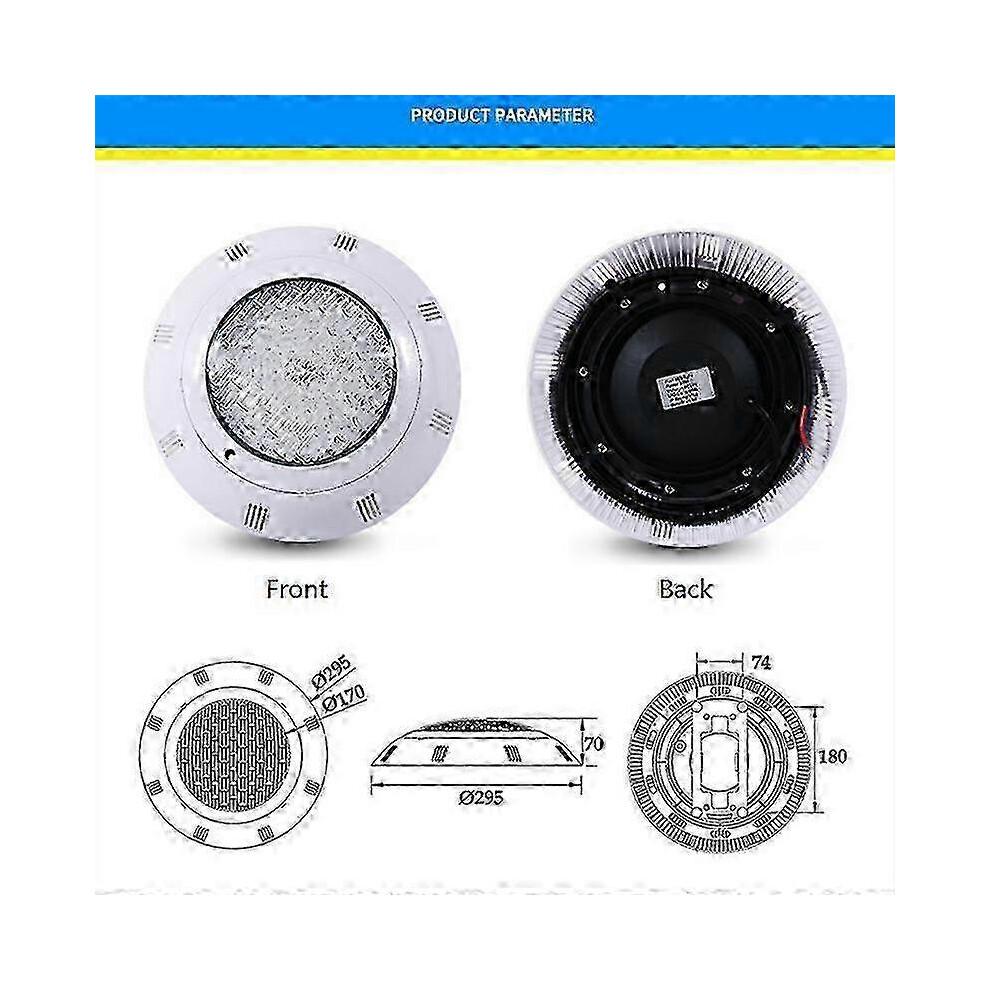 Luz LED RGB para Piscina de 35W con Mando a Distancia - Impermeable IP68 Iluminación Multicolor para Piscina para Uso Subacuático en Exteriores