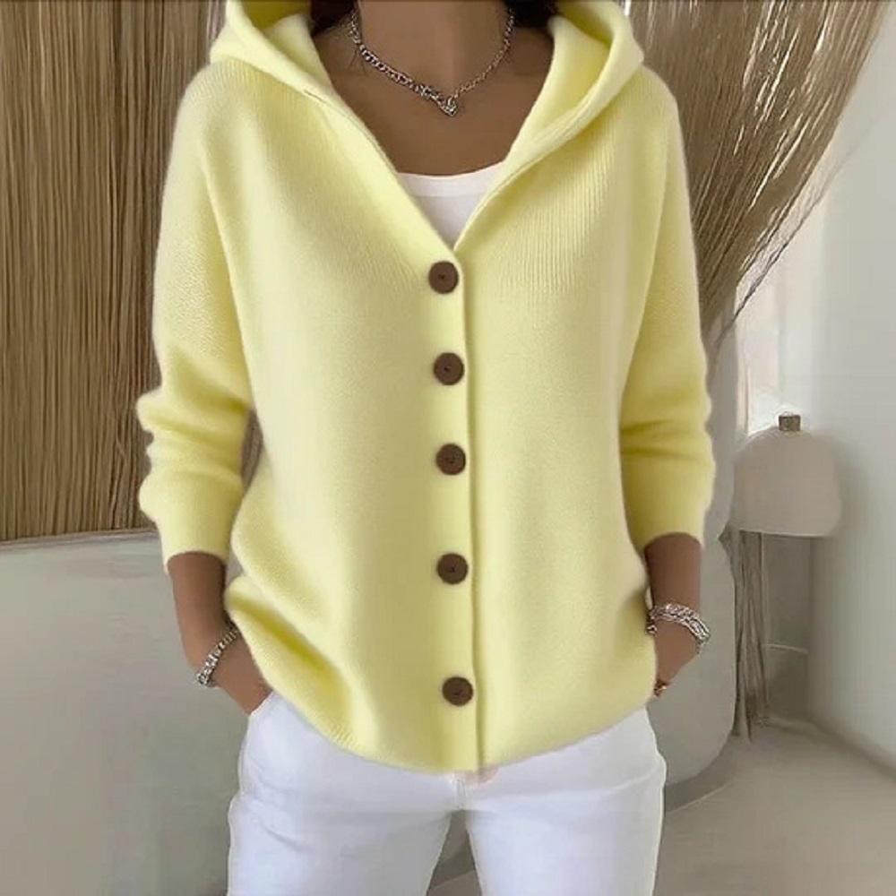 Women Autumn Winter Knitted Sweaters Cardigans Coats Long Sleeve Hooded Knitwear Outerwear Jackets