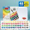Fan-shaped Solid Watercolors: 24, 36, or 42 Gouache Colors for Students & Beginners