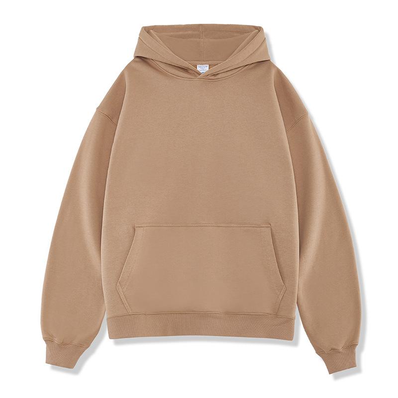 American Solid Color Velvet Hooded Sweatshirt for Men's Thick Loose Hooded Hoodie