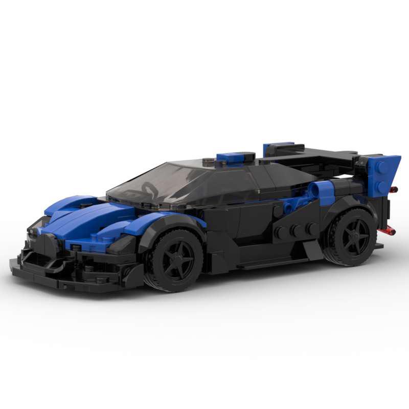 Racing Sports Car Building Set - Compatible with Lego, Bugatti Inspired, Educational Blocks for Kids.