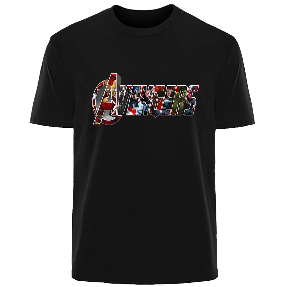 

Marvel Avengers League Summer New Unisexs ShortSleeved Patched TShirt Iron Unisex Series Trendy Hoodie L