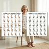 2Pcs Chair Yoga Poster Set, 30 Day Seated Exercise Chart for Seniors, Gentle Stretching Workout Guide for Elderly, Strength Training Wall Art