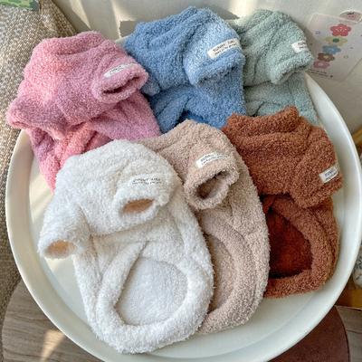 INS Winter Warm Pet Apparel Μακρύ μανίκι με στρογγυλή λαιμόκοψη Πουλόβερ σκύλου Παχύ ρούχα γάτας για έλξη μπουφάν για σκύλους γαλλικό μπουλντόγκ