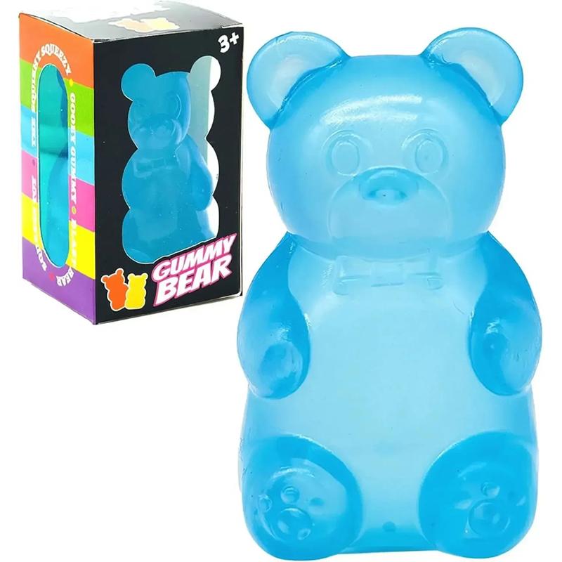 Schattige Beer Siroop Knijpspeeltje Deeg Creatief Nieuw Item Stressverlichtingspop Bureau Decoratie Kleurrijk Sensorisch Speelgoed Creatief Nieuw Item blauw